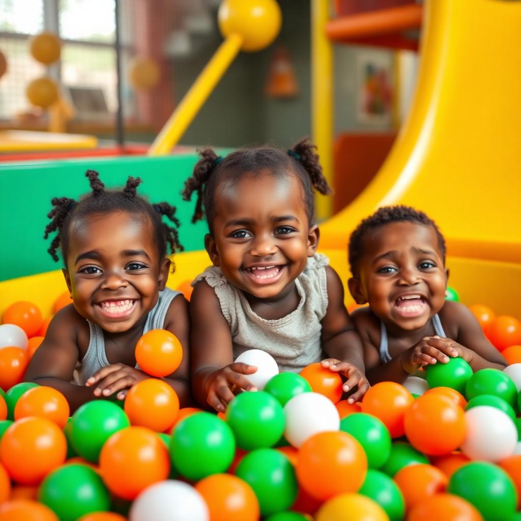Children playing in ball pit
